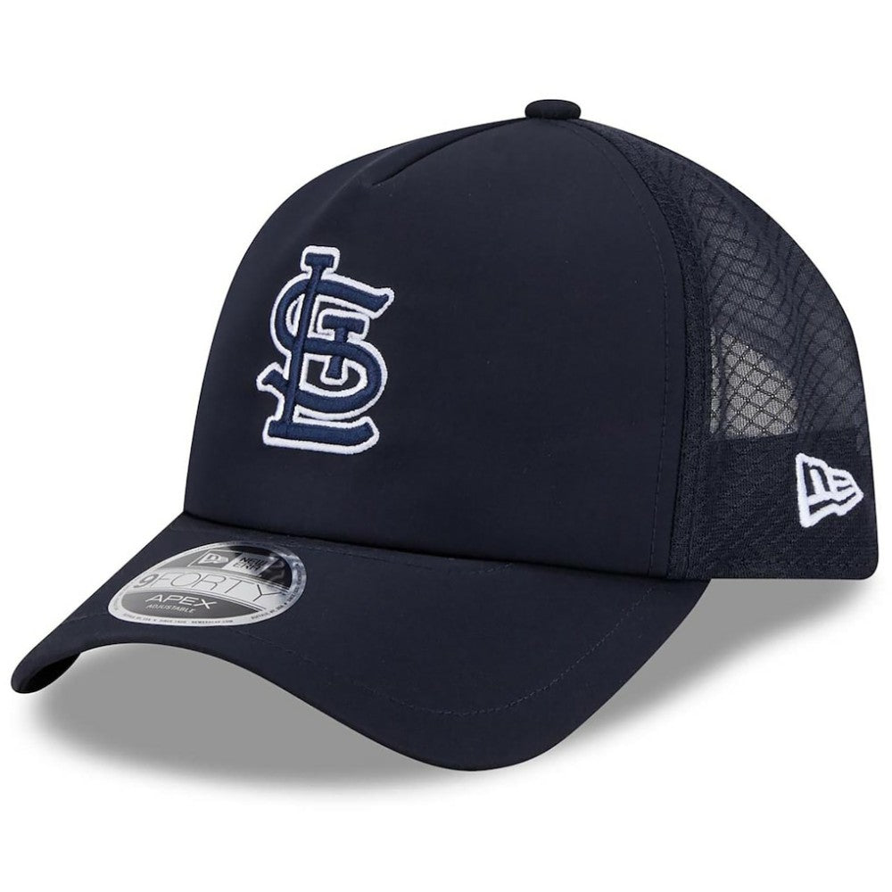MLB St. Louis Cardinals New Era 2026 Batting Practice Apex 9FORTY Adjustable Trucker Hat