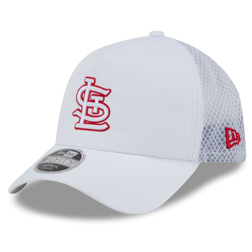 MLB St. Louis Cardinals New Era 2026 Batting Practice Apex 9FORTY Adjustable Trucker Hat