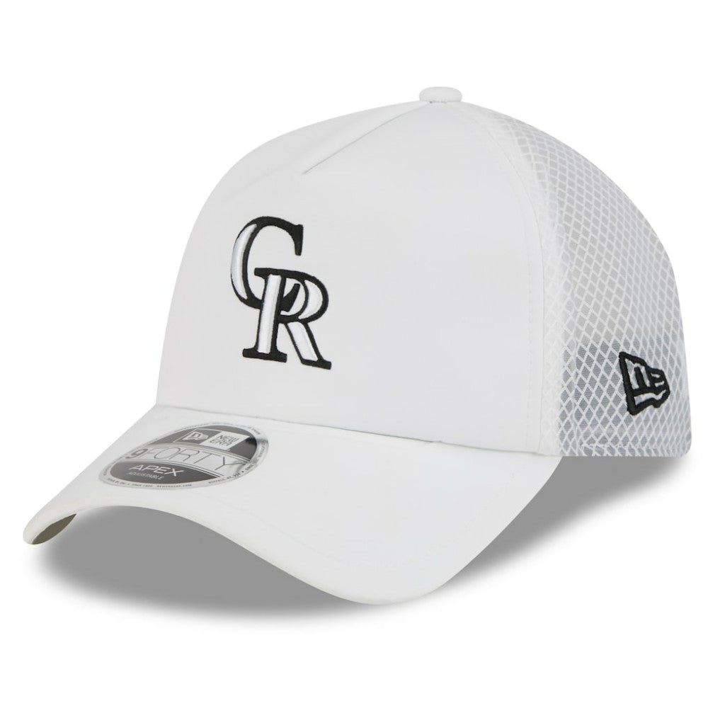 MLB Colorado Rockies New Era 2026 Batting Practice Apex 9FORTY Adjustable Trucker Hat