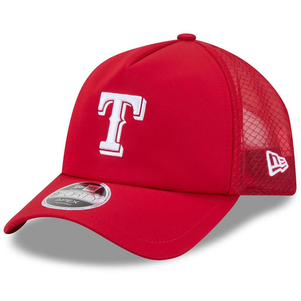 MLB Texas Rangers New Era 2026 Batting Practice Apex 9FORTY Adjustable Trucker Hat