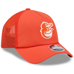 MLB Baltimore Orioles New Era 2026 Batting Practice Apex 9FORTY Adjustable Trucker Hat