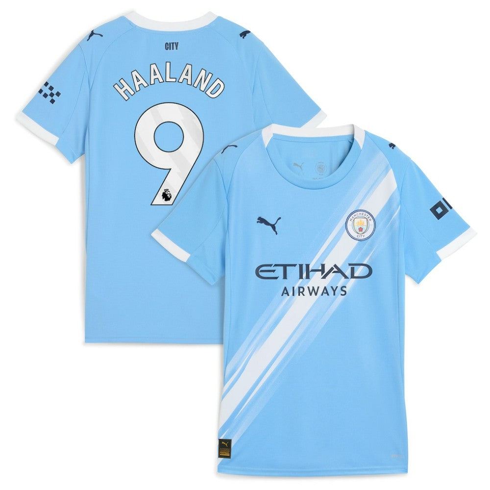 Erling Haaland Manchester City Women's 2025/26 Home Replica Player Jersey - Puma Sky Blue