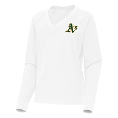 MLB Athletics Antigua Women's Varsity Tri-Blend V-Neck Long Sleeve T-Shirt
