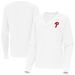 MLB Philadelphia Phillies Antigua Women's Varsity Tri-Blend V-Neck Long Sleeve T-Shirt
