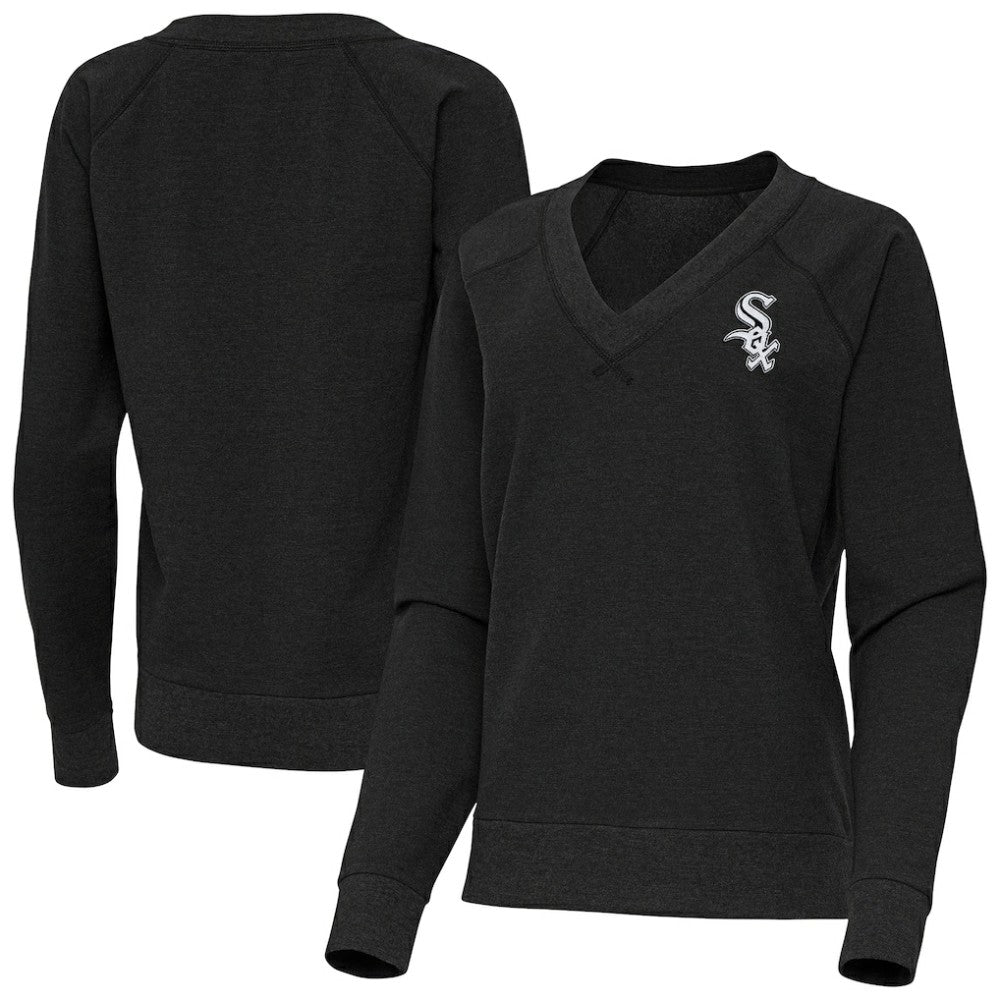 MLB Chicago White Sox Antigua Women's Varsity Tri-Blend V-Neck Long Sleeve T-Shirt