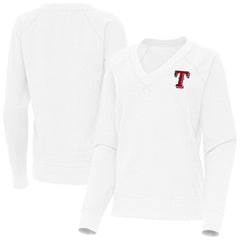 MLB Texas Rangers Antigua Women's Varsity Tri-Blend V-Neck Long Sleeve T-Shirt
