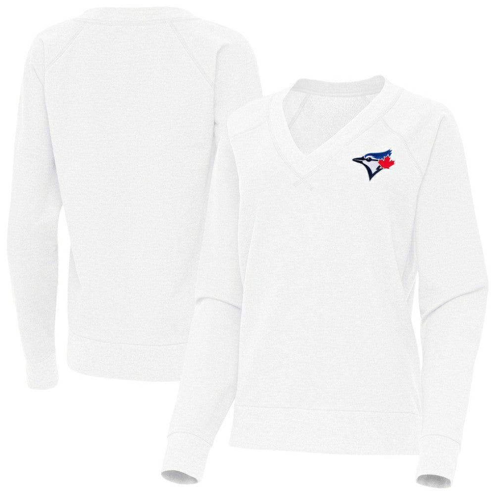 MLB Toronto Blue Jays Antigua Women's Varsity Tri-Blend V-Neck Long Sleeve T-Shirt