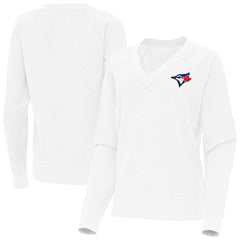MLB Toronto Blue Jays Antigua Women's Varsity Tri-Blend V-Neck Long Sleeve T-Shirt