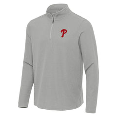 MLB Philadelphia Phillies Antigua Sync Tri-Blend Quarter-Zip Pullover