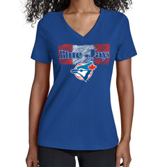 MLB Toronto Blue Jays Starter Women's Team Color Shading V-Neck T-Shirt
