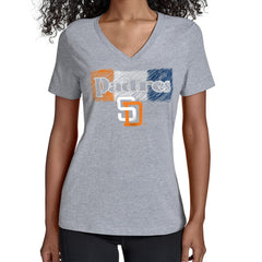 MLB San Diego Padres Starter Women's Team Color Shading V-Neck T-Shirt