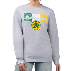 MLB Athletics Starter Women's Team Color Shading Fleece Pullover Sweatshirt