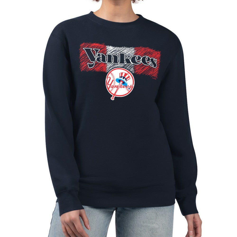 MLB New York Yankees Starter Women's Team Color Shading Fleece Pullover Sweatshirt