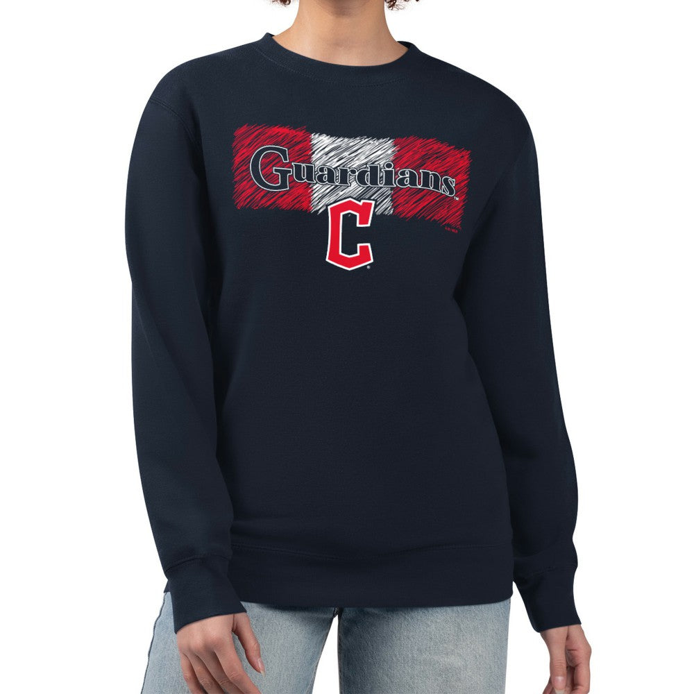 MLB Cleveland Guardians Starter Women's Team Color Shading Fleece Pullover Sweatshirt