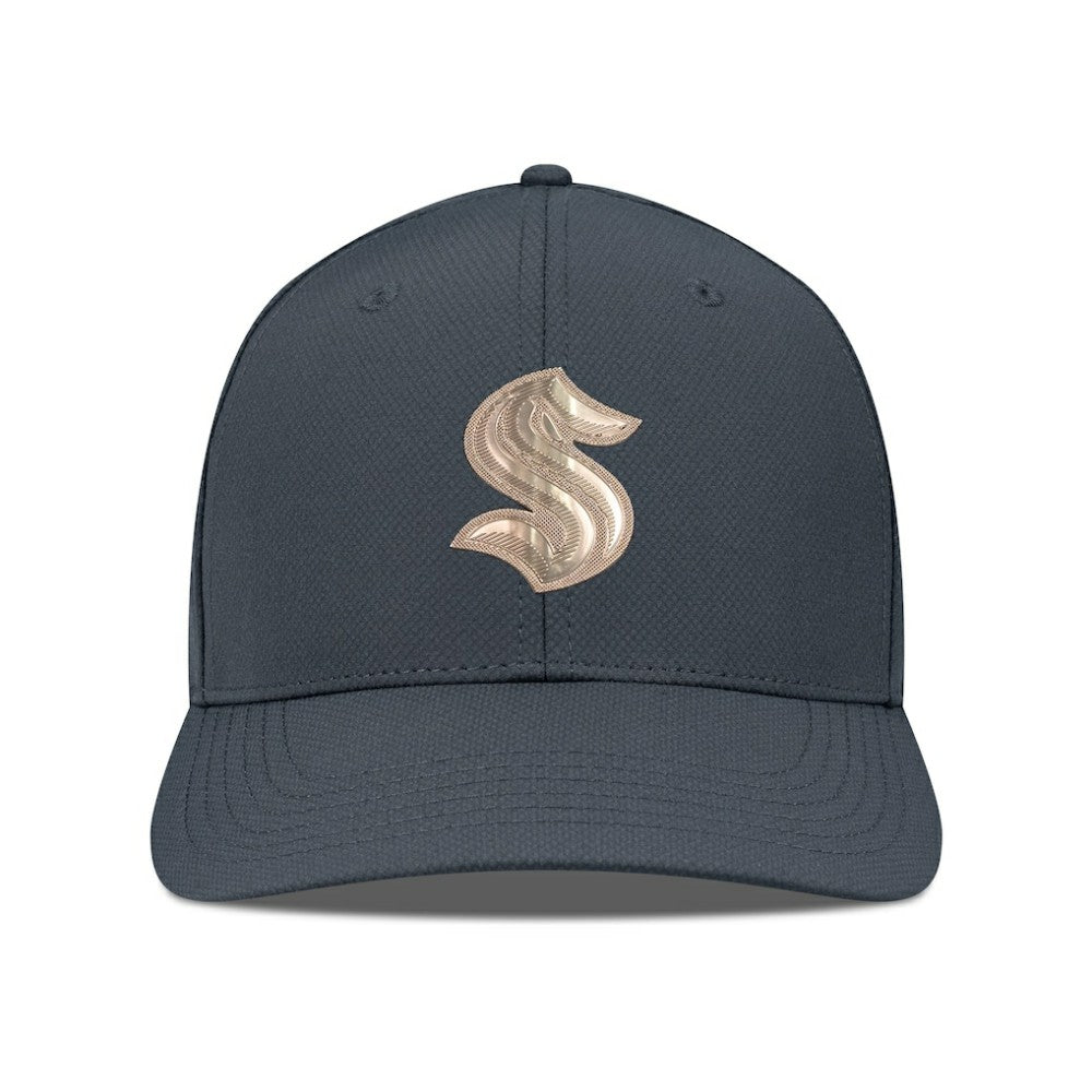 NHL Charcoal Seattle Kraken Levelwear Rise Copper Insignia Flex Hat