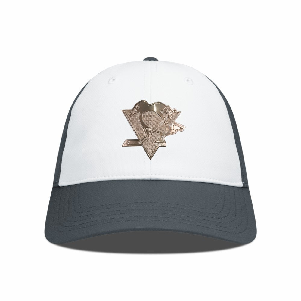NHL White/Charcoal Pittsburgh Penguins Levelwear Endure Copper Insignia Adjustable Hat
