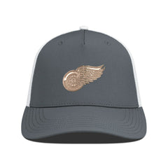 NHL Charcoal/White Detroit Red Wings Levelwear Signal Copper Insignia Trucker Adjustable Hat