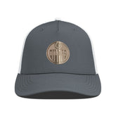 NHL Charcoal/White Edmonton Oilers Levelwear Signal Copper Insignia Trucker Adjustable Hat
