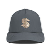 NHL Charcoal/White Seattle Kraken Levelwear Signal Copper Insignia Trucker Adjustable Hat
