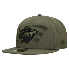 NHL Olive Minnesota Wild New Era Military Appreciation Flag 59FIFTY Fitted Hat