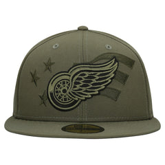 NHL Olive Detroit Red Wings New Era Military Appreciation Flag 59FIFTY Fitted Hat