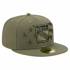 NHL Olive New York Rangers New Era Military Appreciation Flag 59FIFTY Fitted Hat