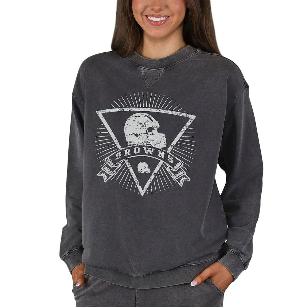 Concepts Sport Women's Boxy Mist French Terry Long Sleeve Top - Cleveland Browns