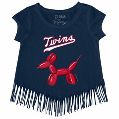 MLB Minnesota Twins Tiny Turnip Girls Youth Balloon Dog Fringe T-Shirt