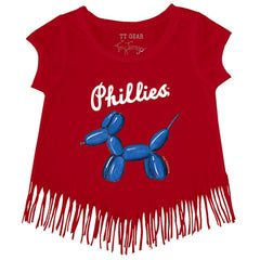 MLB Philadelphia Phillies Tiny Turnip Girls Youth Balloon Dog Fringe T-Shirt