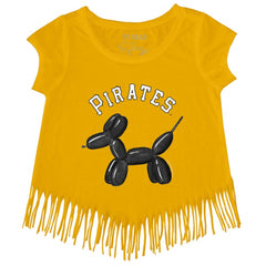 MLB Pittsburgh Pirates Tiny Turnip Girls Youth Balloon Dog Fringe T-Shirt