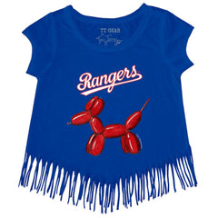 MLB Texas Rangers Tiny Turnip Girls Youth Balloon Dog Fringe T-Shirt