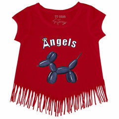 MLB Los Angeles Angels Tiny Turnip Girls Youth Balloon Dog Fringe T-Shirt