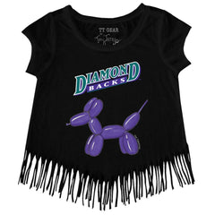 MLB Arizona Diamondbacks Tiny Turnip Girls Youth Balloon Dog Fringe T-Shirt