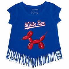MLB Chicago White Sox Tiny Turnip Girls Youth Balloon Dog Fringe T-Shirt