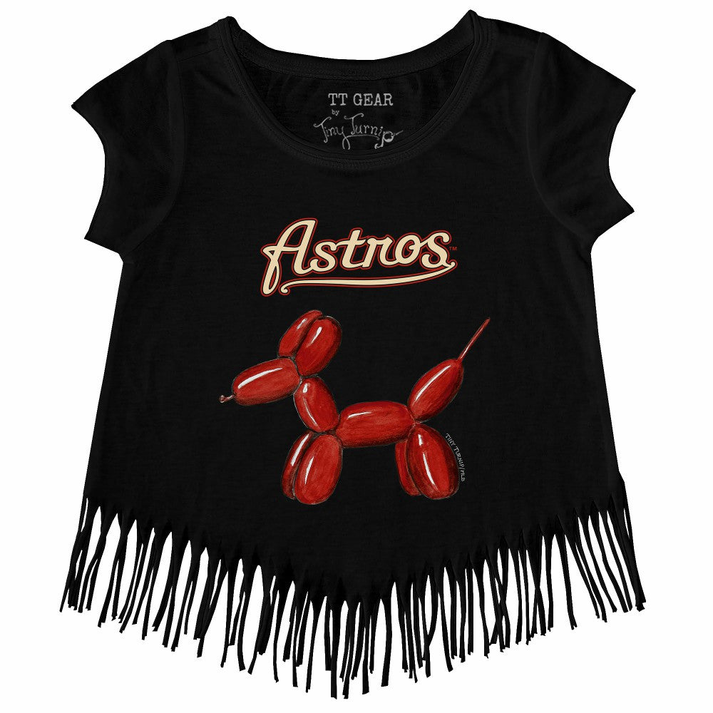MLB Houston Astros Tiny Turnip Girls Youth Balloon Dog Fringe T-Shirt