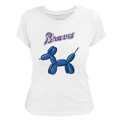 MLB Atlanta Braves Tiny Turnip Women's Balloon Dog T-Shirt