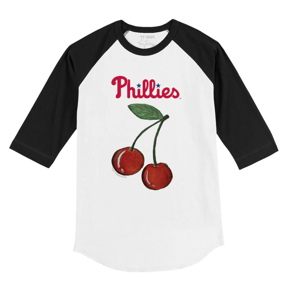 MLB Philadelphia Phillies Tiny Turnip Youth Cherries 3/4-Sleeve Raglan Baseball T-Shirt