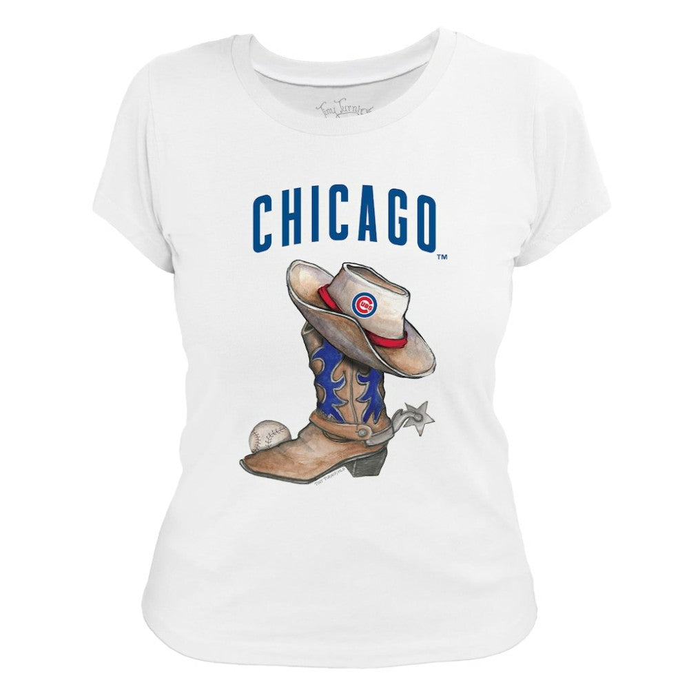 MLB Chicago Cubs Tiny Turnip Women's Cowboy Boot T-Shirt