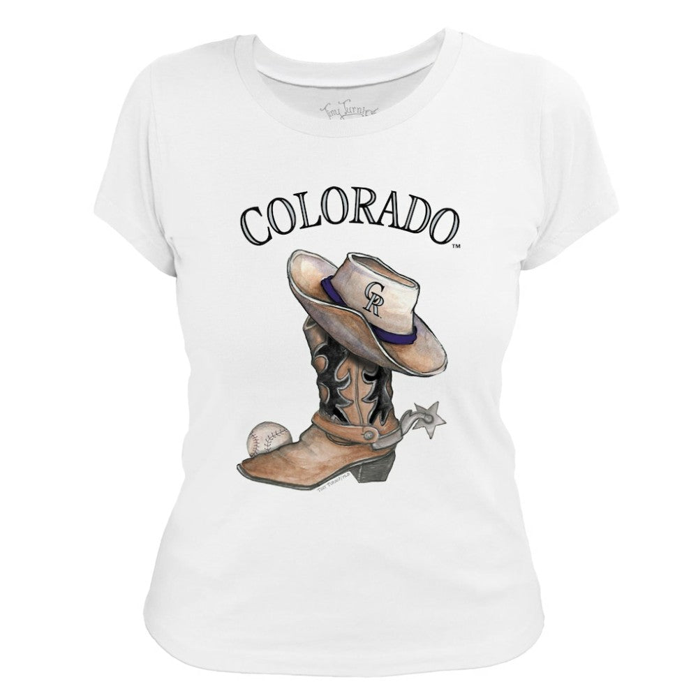 MLB Colorado Rockies Tiny Turnip Women's Cowboy Boot T-Shirt