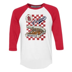 MLB St. Louis Cardinals Tiny Turnip Women's Pizza 3/4-Sleeve Raglan Baseball T-Shirt