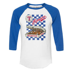 MLB Texas Rangers Tiny Turnip Women's Pizza 3/4-Sleeve Raglan Baseball T-Shirt