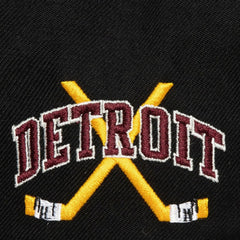 NHL Black/Maroon Detroit Red Wings Mitchell & Ness x Just Don Wave Script Pro Strapback Hat