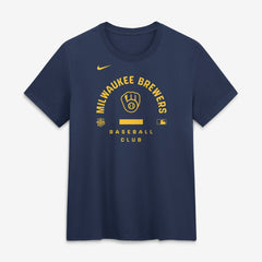 MLB Milwaukee Brewers Nike Women's Authentic Collection Early Work Tri-Blend Dri-FIT T-Shirt