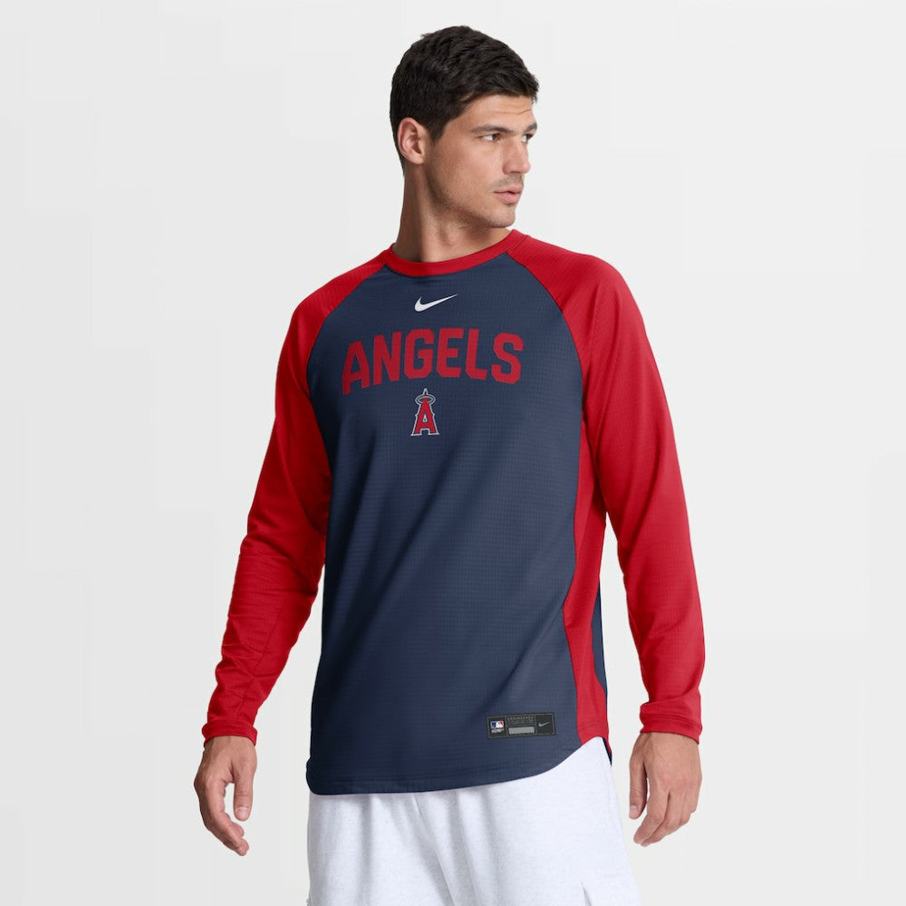 MLB Los Angeles Angels Nike Authentic Collection Raglan Dri-FIT Sweatshirt