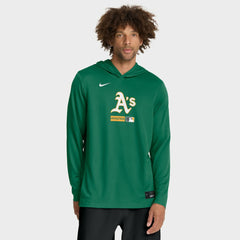 MLB Athletics Nike Authentic Collection Dri-FIT Long Sleeve Hooded T-Shirt