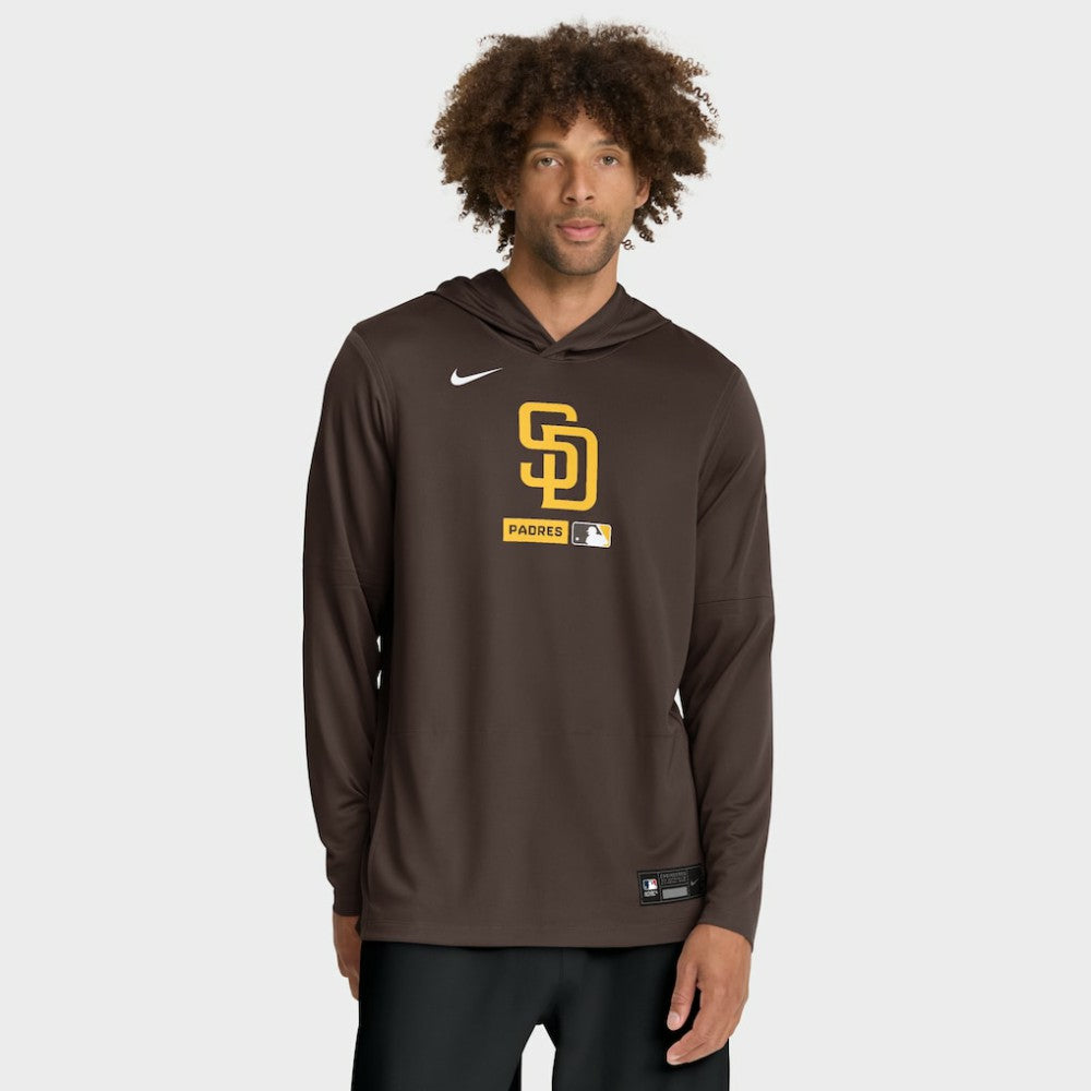 MLB San Diego Padres Nike Authentic Collection Dri-FIT Long Sleeve Hooded T-Shirt