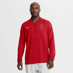 MLB Los Angeles Angels Nike Authentic Collection Dri-FIT Raglan Half-Zip Pullover