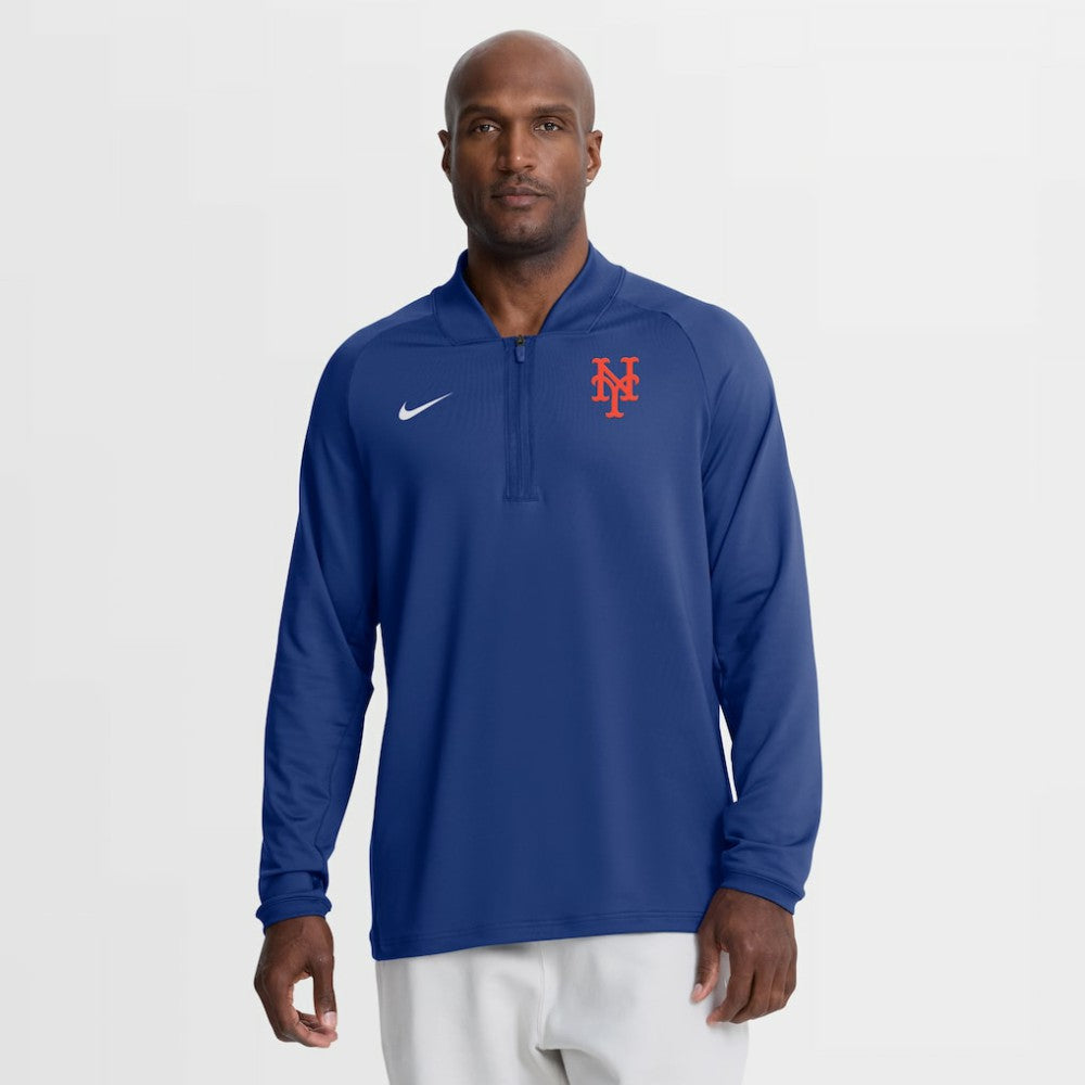 MLB New York Mets Nike Authentic Collection Dri-FIT Raglan Half-Zip Pullover