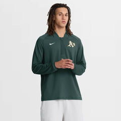 MLB Athletics Nike Authentic Collection Dri-FIT Raglan Half-Zip Pullover