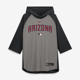 MLB Arizona Diamondbacks Nike Authentic Collection Flux Dri-FIT Raglan 3/4-Sleeve Hooded T-Shirt